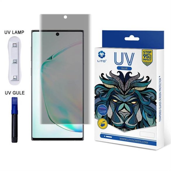 Huawei P40 Pro Lito UV Liquid Glue Privacy 3D Üvegfólia  - Átlátszó