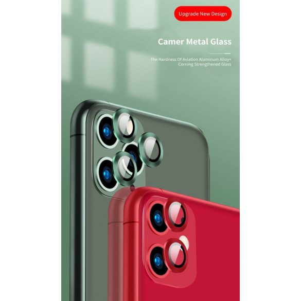Apple iPhone 11 Pro/11 Pro Max Lito S+ 3D Fém Kamera Védő Üvegfólia - Grafit