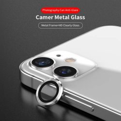   Apple iPhone 12 Mini/12 Lito S+ 3D Fém Kamera Védő Üvegfólia - Ezüst