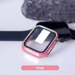   iWatch 4/5/6/SE 44mm Lito S+ Köves Üveg Előlap  - Rózsaszín