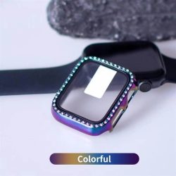   iWatch 4/5/6/SE 44mm Lito S+ Köves Üveg Előlap  - Fekete Kaméleon