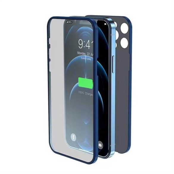 Apple iPhone 12 Mini Lito 360'' Full Protect 2in1 Hátlap + Előlapi Üvegfólia - Kék