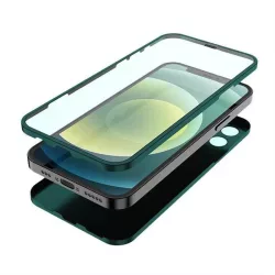   Apple iPhone 12 Pro Lito 360'' Full Protect 2in1 Hátlap + Előlapi Üvegfólia - Sötétzöld