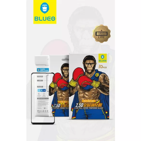Xiaomi Redmi Note 8 Pro Blueo Lite 2.5D 10 Darabos Full Üvegfólia - Fekete