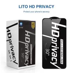   Apple iPhone 12/12 Pro Lito HD Plus Privacy 2.5D Full Üvegfólia - Fekete