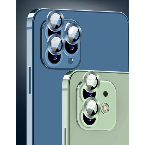 Apple iPhone 14/14 Plus Lito S+ 3D Fém Kamera Védő Üvegfólia - Kék