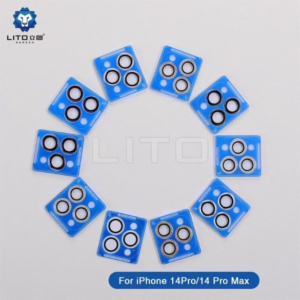 Apple iPhone 14 Pro/14 Pro Max Lito S+ 3D Fém Kamera Védő Üvegfólia - Kaméleon