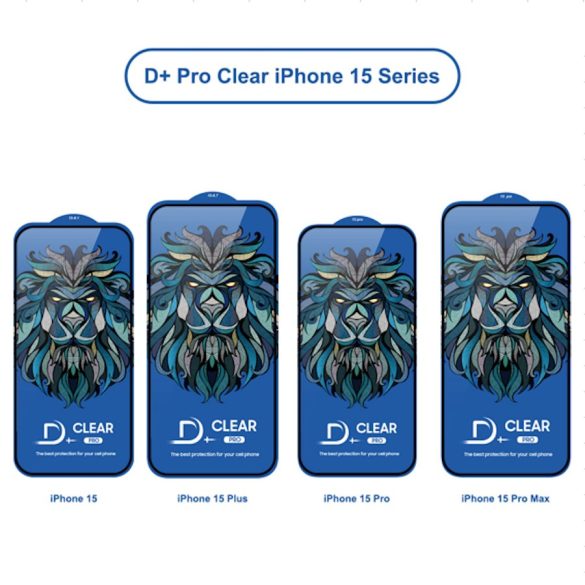 Apple iPhone 15 Pro Lito D+ PRO Anti-Static 2.5D Full Üvegfólia - Fekete