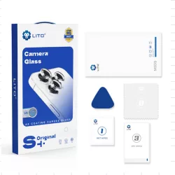   Apple iPhone 14 Pro/14 Pro Max Lito S+ original AR 3D Fém Kamera Védő Üvegfólia - Ezüst