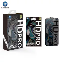   Apple iPhone 14 Pro Max Lito HD Pro ESD 2.5D Full Privacy Üvegfólia - Fekete