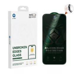   Apple iPhone 15 Lito D+ Ultra Silicone Edge Privacy 2.5D Full Üvegfólia - Fekete