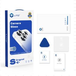   Apple iPhone 16 Pro/16 Pro Max Lito S+ original AR 3D Fém Kameravédő Üvegfólia - Ezüst