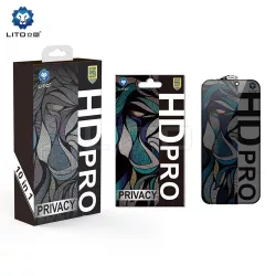  Apple iPhone 16 Lito HD Pro ESD Privacy 2.5D Full Üvegfólia - Fekete