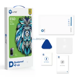   Apple iPhone 14 Pro Lito D+ PRO ESD Dust Proof 2.5D Full Üvegfólia - Fekete