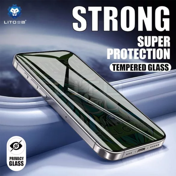 Apple iPhone 17 Air Lito D+ Max Strong Edge Privacy 2.5D Full Üvegfólia - Fekete
