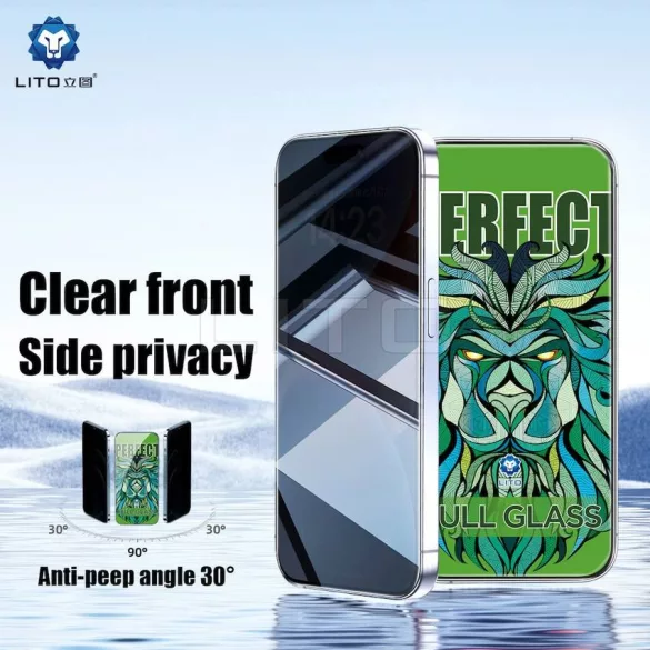 Apple iPhone 17 Air Lito D+ Max Strong Edge Privacy 2.5D Full Üvegfólia - Fekete