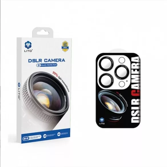 Apple iPhone 16 Pro/16 Pro Max Lito DSLR Titanium Kameravédő Üvegfólia - Piros