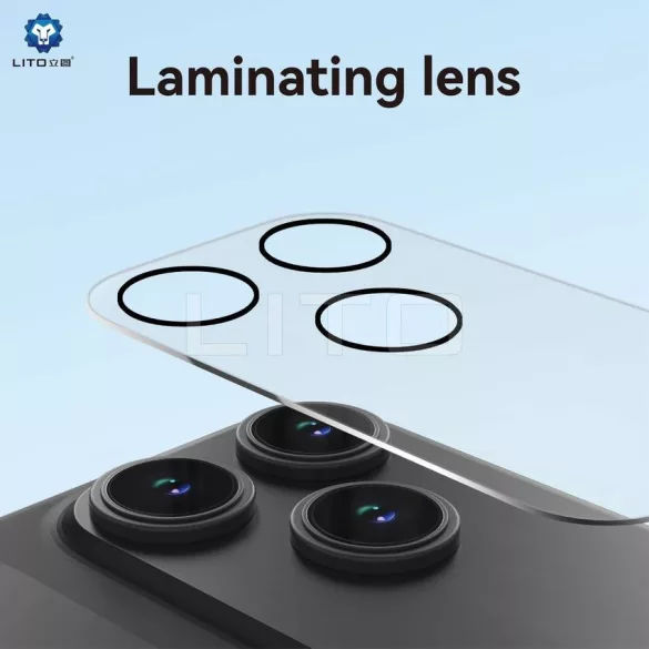 Apple iPhone 17 Air Lito 3D Clear Full Kameravédő Üvegfólia - Halványkék