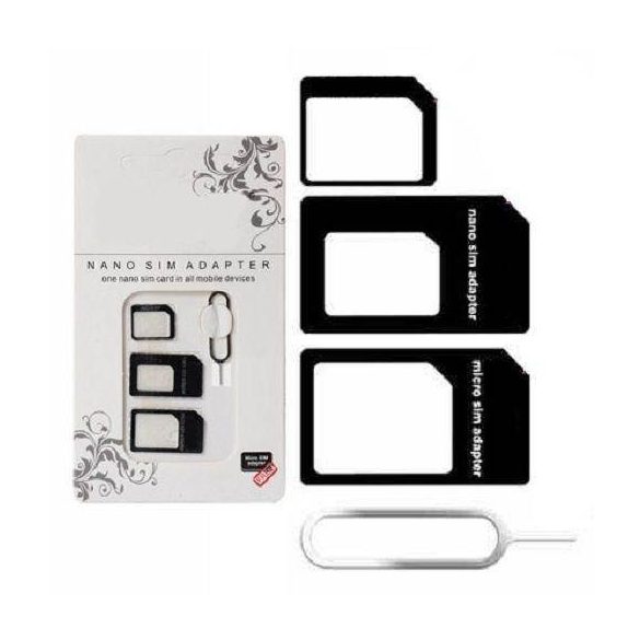 Noosy 4in1 Sim kártya adapter - Fekete