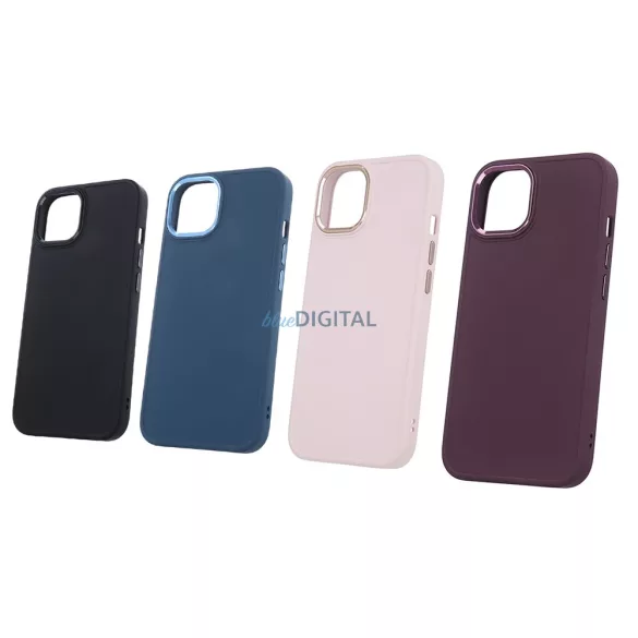 Apple iPhone 15 Pro Max Silicon Satin Hátlap - Fekete