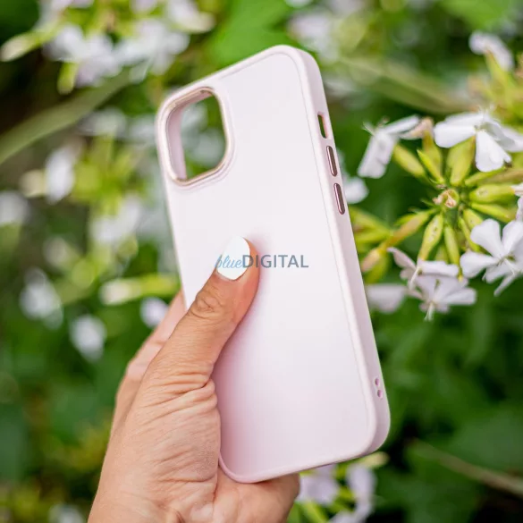 Apple iPhone 15 Silicon Satin Hátlap - Rózsaszín