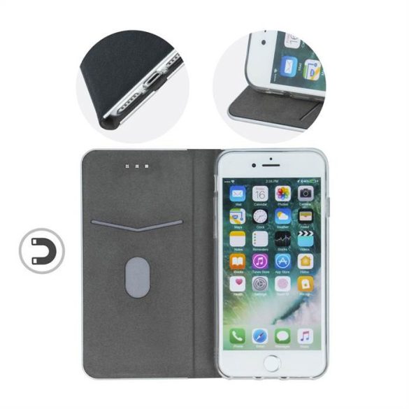 Apple iPhone XR Smart Venus Bőr Könyvtok - Fekete