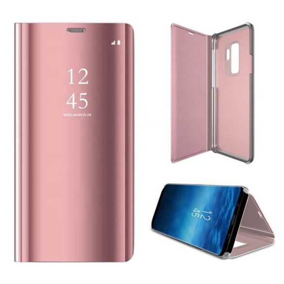 Huawei P40 Smart Clear View Könyvtok - Rose Gold