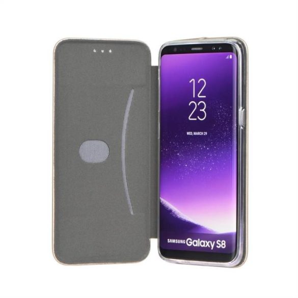 Samsung A6 Plus 2018 Elegance Prémium Könyvtok - Ezüst