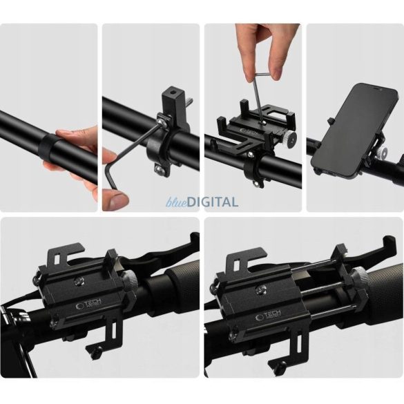 Tech-Protect V1 Univerzális Motoros és Biciklis Tartó - Fekete