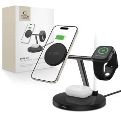 Tech-Protect QI15W-A35 3in1 MagSafe Asztali Töltő - Fekete