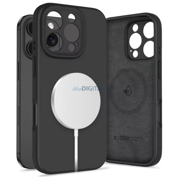 Apple iPhone 16 Pro Tech-Protect Silicon Magsafe Hátlap - Fekete