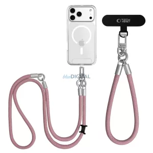 Tech-Protect C10S CrossBody csukló és vállpánt / univerzális Telefon pánt - Rózsaszín