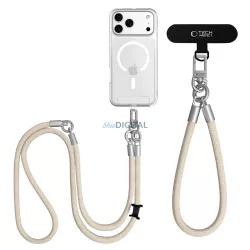   Tech-Protect C10S CrossBody csukló és vállpánt / univerzális Telefon pánt - Arany