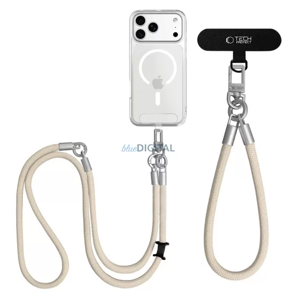 Tech-Protect C10S CrossBody csukló és vállpánt / univerzális Telefon pánt - Arany