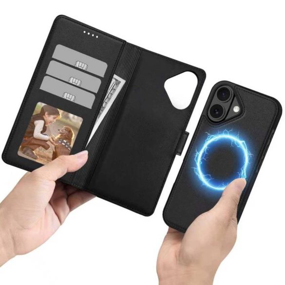 Apple iPhone 17 Tech-Protect MagSafe Könyvtok - Fekete