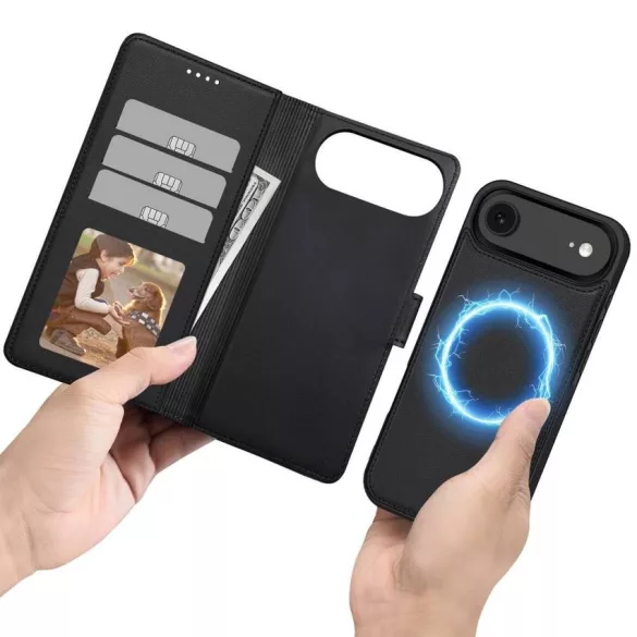 Apple iPhone 17 Air Tech-Protect MagSafe Könyvtok - Fekete