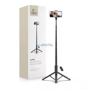 Tech-Protect L09S Bluetooth Tripod Stand Multifunkciós Wireless Gimbal Selfie Bot - Fekete