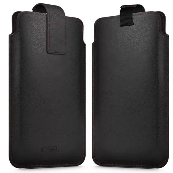 Tech-Protect SM65 Univerzális Kihúzós Bőrtok 6.0-6.9 inch méret - Fekete