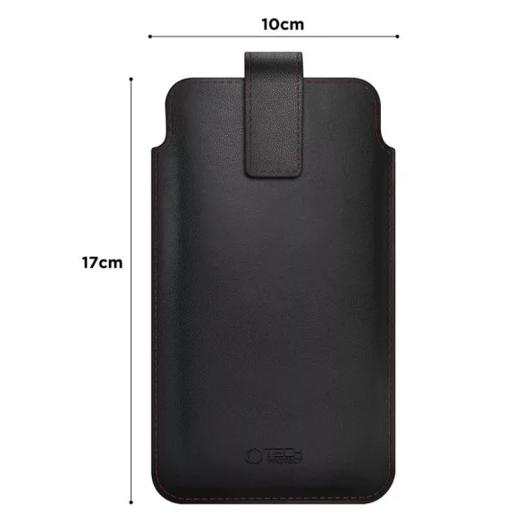 Tech-Protect SM65 Univerzális Kihúzós Bőrtok 6.0-6.9 inch méret - Fekete