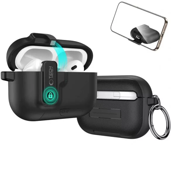 Apple AirPods Pro 3 Tech-Protect Biztonsági Tok - Fekete