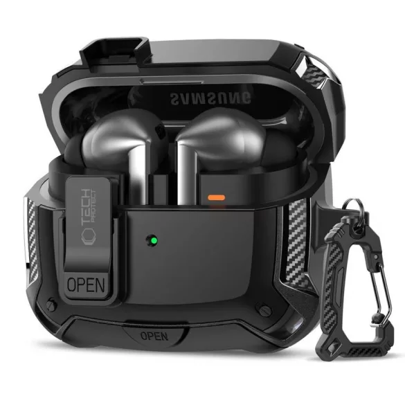 Samsung Buds 3/3 FE/3 Pro Tech-Protect MagSafe Biztonsági Tok - Fekete
