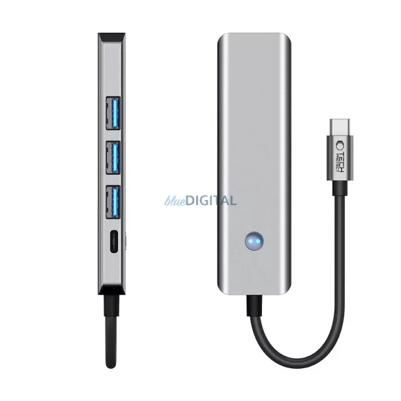 Tech-Protect HB01 HUB Adapter 5in1 USB-C + USB3.0 + HDMI 4K 60Hz + PD100W HUB Adapter - Grafit
