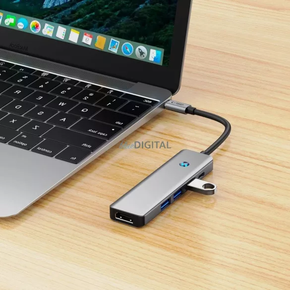 Tech-Protect HB01 HUB Adapter 5in1 USB-C + USB3.0 + HDMI 4K 60Hz + PD100W HUB Adapter - Grafit