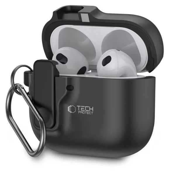 Apple AirPods 4 Tech-Protect Biztonsági Tok - Fekete
