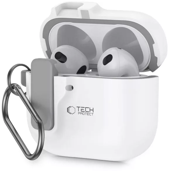 Apple AirPods 4 Tech-Protect Biztonsági Tok - Fehér
