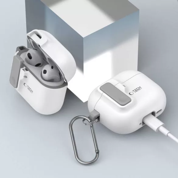 Apple AirPods 4 Tech-Protect Biztonsági Tok - Fehér