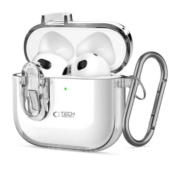 Apple AirPods 4 Tech-Protect Biztonsági Tok - Átlátszó