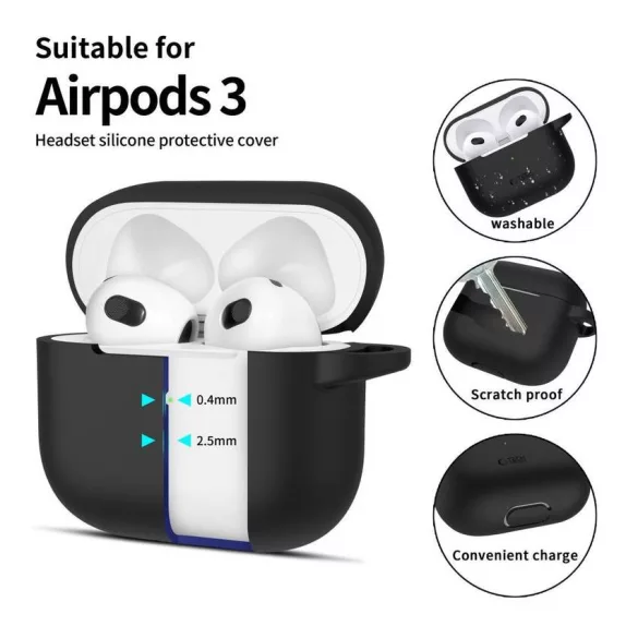 Apple AirPods 3 Tech-Protect Tok - Fekete