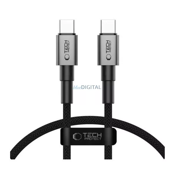 Tech-Protect UltraBoost 60W USB Type-C 25cm Adatkábel - Fekete