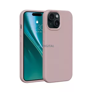Apple iPhone 15 Etteri Silicone Hátlap - Puder Rózsaszín